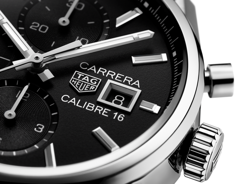 Tag Heuer Carrera Automatic Chronograph Black Dial Silver Steel Strap Watch for Men - CBK2110.BA0715 Buy Now By Tag Heuer