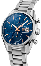 Tag Heuer Carrera Automatic Chronograph Blue Dial Silver Steel Strap Watch for Men - CBK2115.BA0715 Buy Now By Tag Heuer