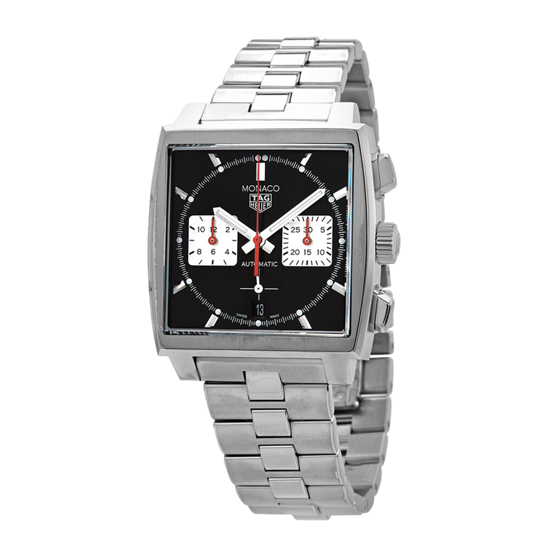Tag Heuer Monaco Automatic Chronograph Black Dial Silver Steel Strap Watch for Men - CBL2113.BA0644 Buy Now By Tag Heuer