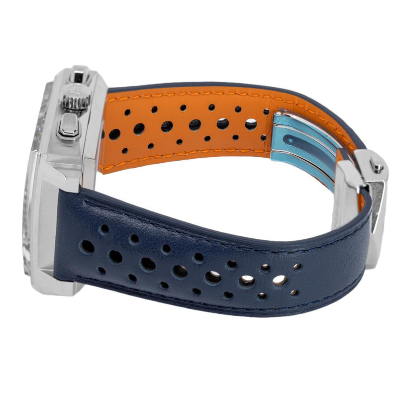 Tag Heuer Monaco Gulf Automatic Chronograph Blue Dial Blue Leather Strap Watch for Men - CBL2115.FC6494 Buy Now By Tag Heuer