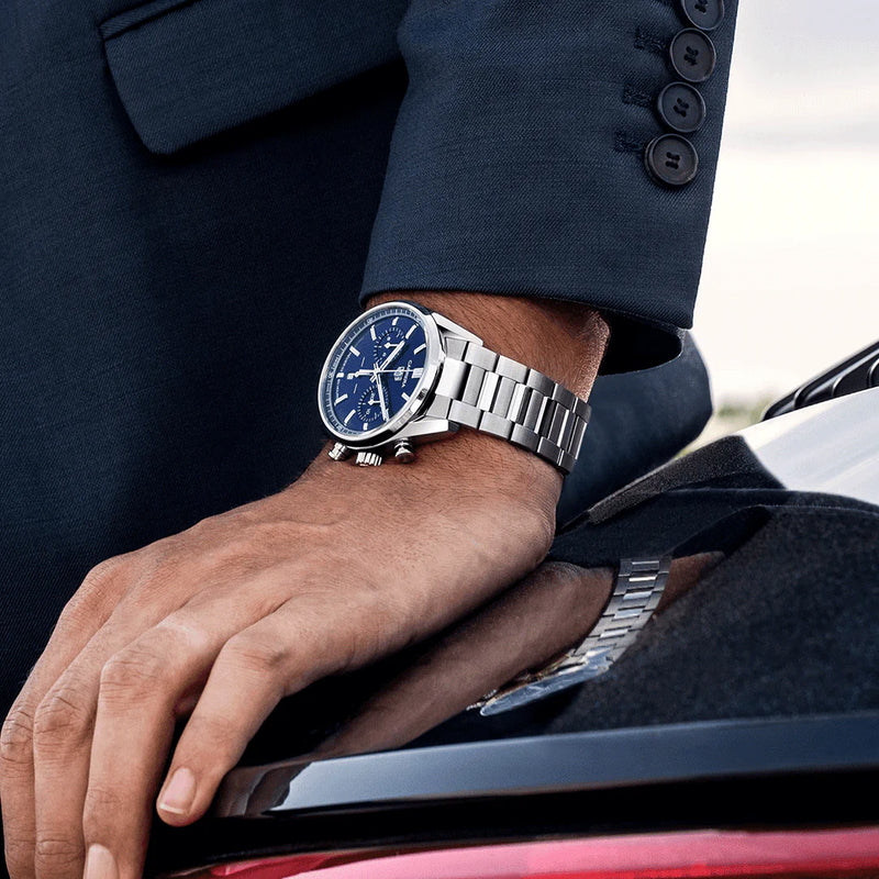 Tag Heuer Carrera Chronograph Blue Dial Silver Steel Strap Watch for Men - CBN2011.BA0642 Buy Now By Tag Heuer