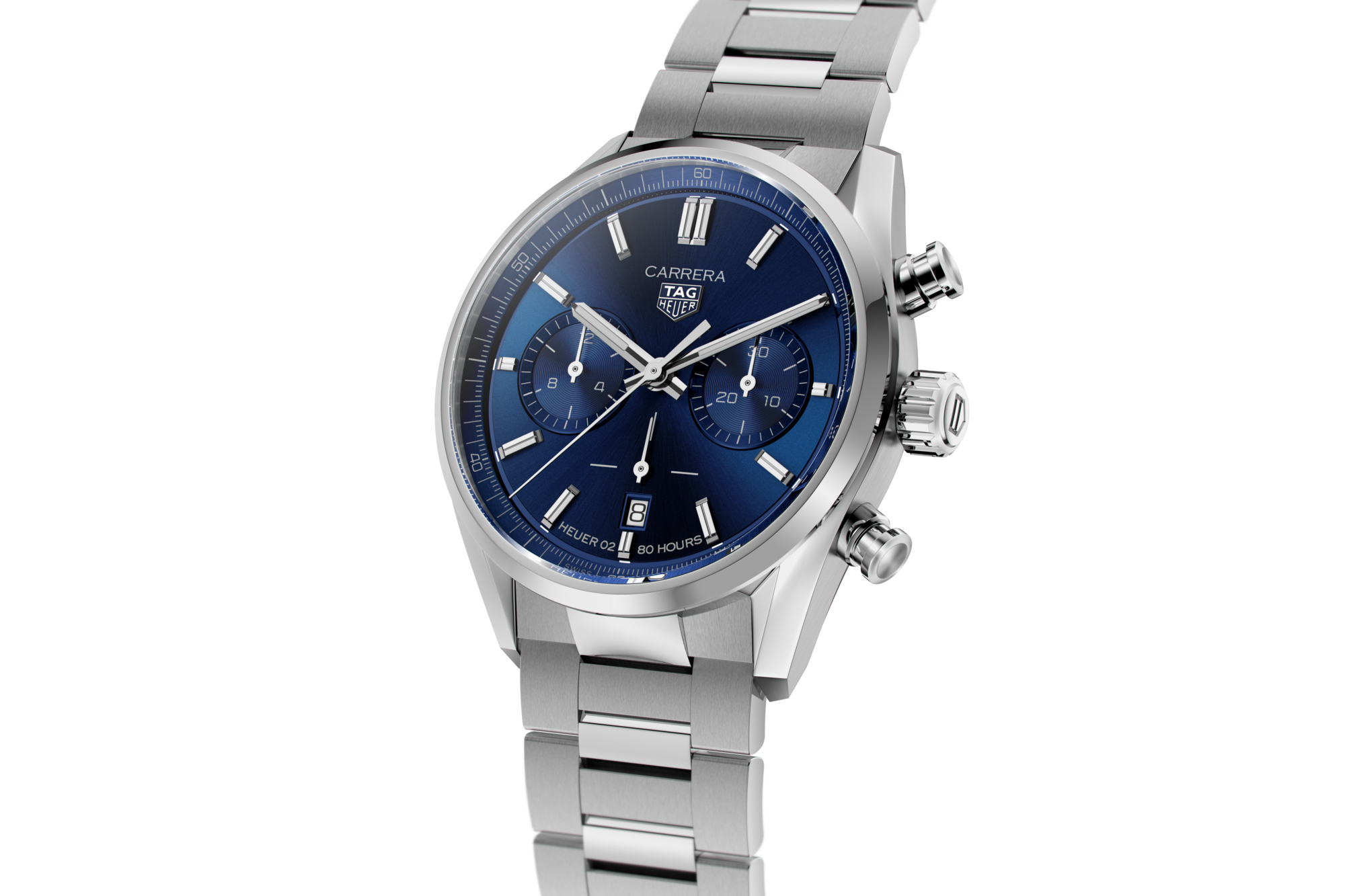 Tag Heuer Carrera Chronograph Blue Dial Silver Steel Strap Watch for Men - CBN2011.BA0642