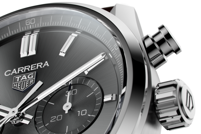 Tag Heuer Carrera Chronograph Grey Dial Brown Leather Strap Watch for Men - CBN2012.FC6483 Buy Now By Tag Heuer