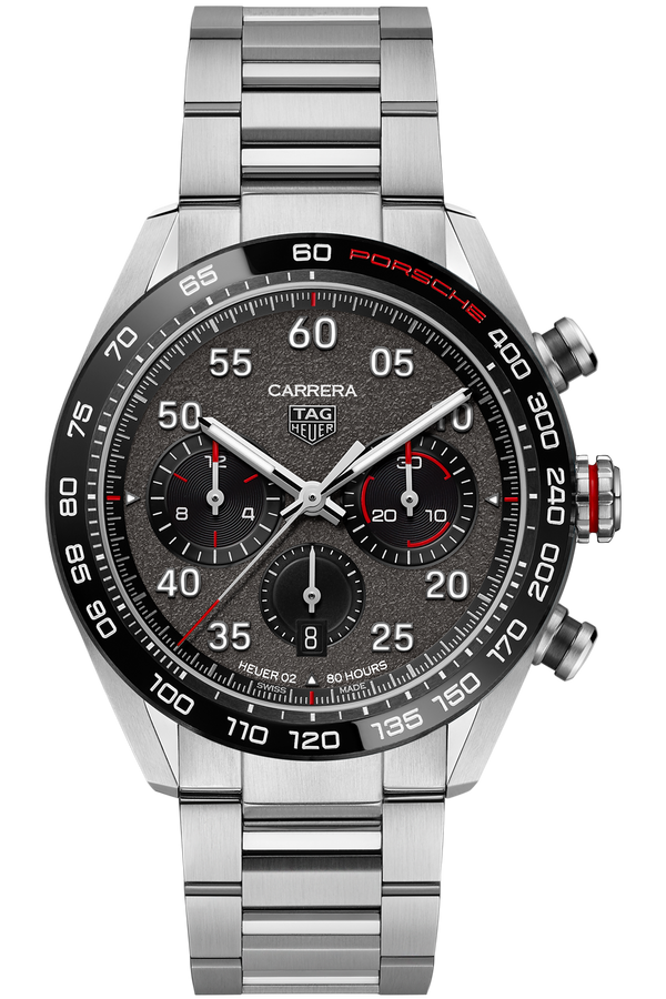 Tag Heuer Carrera Porsche Chronograph Grey Dial Silver Steel Strap Watch for Men - CBN2A1F.BA0643 Buy Now By Tag Heuer
