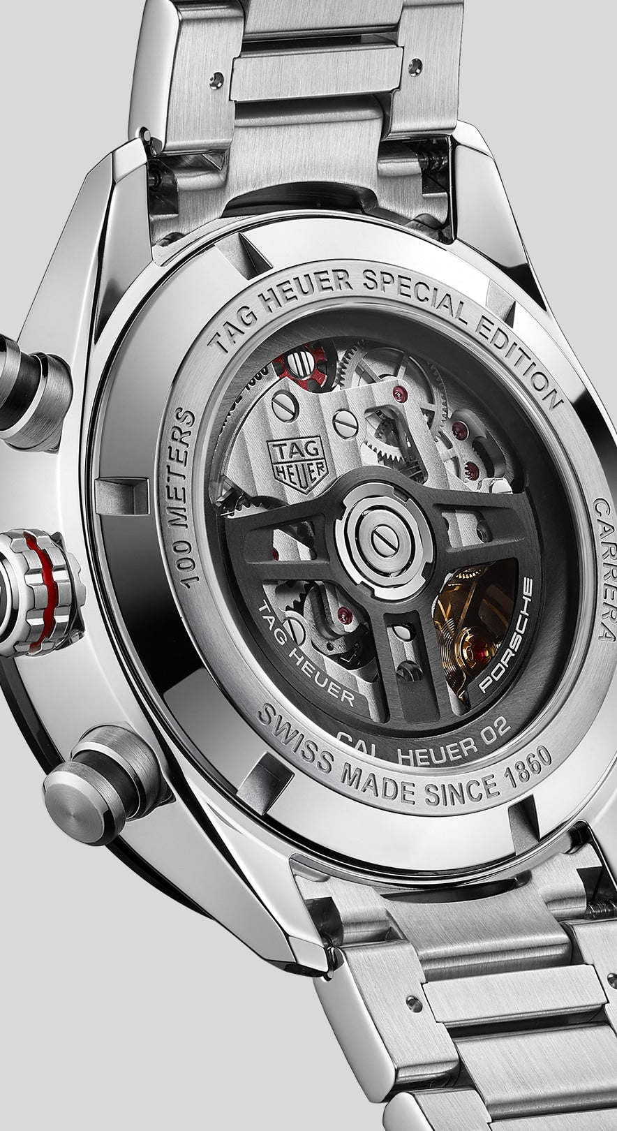 Tag Heuer Carrera Porsche Chronograph Grey Dial Silver Steel Strap Watch for Men - CBN2A1F.BA0643
