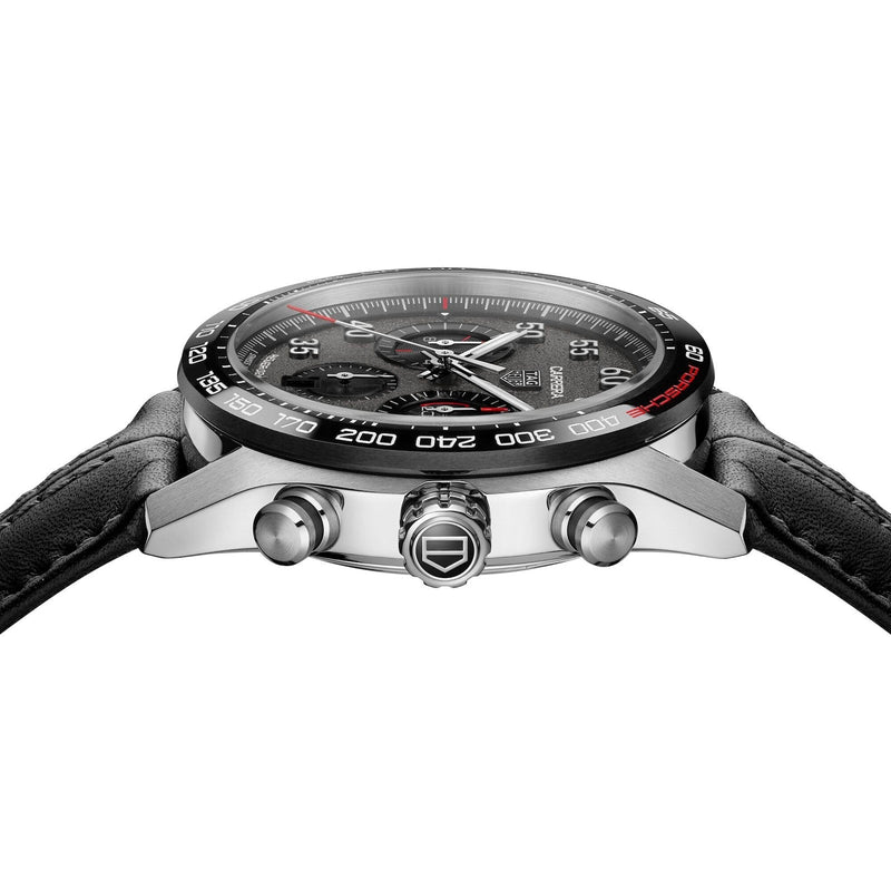 Tag Heuer Carrera Porsche Chronograph Special Edition Black Dial Black Leather Strap Watch for Men - CBN2A1F.FC6492 Buy Now By Tag Heuer