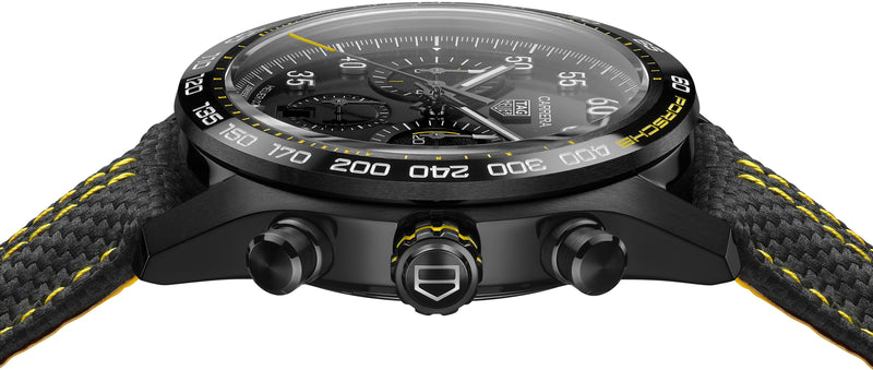 Tag Heuer Carrera x Porsche Automatic Chronograph Black Dial Black Nylon Strap Watch for Men - CBN2A1H.FC6512 Buy Now By Tag Heuer