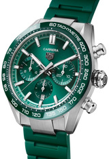Tag Heuer Carrera Chronograph 44mm Green Dial Green Steel Strap Watch for Men - CBN2A1N.FT6238 Buy Now By Tag Heuer