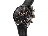 Tag Heuer Carrera Chronograph Black Dial Black Leather Strap Watch for Men - CBN2A5A.FC6481 Buy Now By Tag Heuer