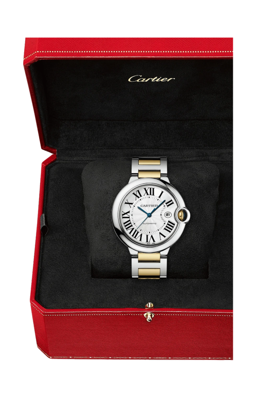 Cartier Ballon Bleu De Cartier Silver Dial Two Tone Steel Strap Watch for Men - W2BB0031