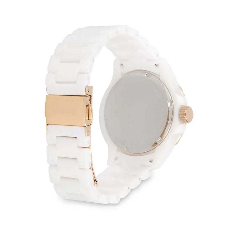 Fossil FB-01 Analog White Dial White Ceramic Strap Watch for Women - CE1107 Buy Now By Fossil