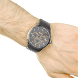 Hugo Boss Onyx Grey Dial Black Leather Strap Watch for Men - 1513366 Buy Now By Hugo Boss