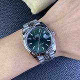 Shop Rolex Datejust 41 Oyster Mint Green Dial Oyster Steel & White Gold Strap Watch for Men - M126334-0028 in USA