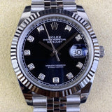 Shop Rolex Datejust 41 Oyster Diamonds Black Dial Oystersteel & White Gold Strap Watch for Men - M126334-0012 in USA