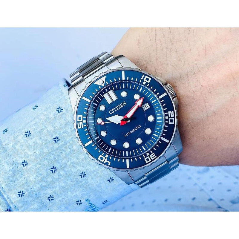 Citizen Promaster Mechanical Blue Dial Silver Steel Strap Watch For Men - NJ0121-89L Buy Now By Citizen