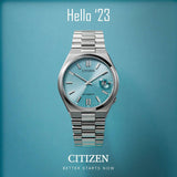 Citizen Tsuyosa Automatic Turquoise Dial Silver Steel Strap Watch For Men - NJ0151-88M