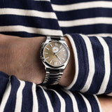 Citizen Tsuyosa Automatic Titanium Yellow Dial Silver Steel Strap Watch For Men - NK5010-51X