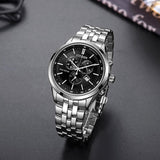 Citizen Eco Drive Chronograph Black Dial Silver Steel Strap Watch For Men - AT2140-55E Buy Now By Citizen