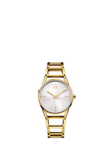 Calvin Klein Stately Silver Dial Gold Steel Strap Watch for Women - K3G23526 Buy Now By Calvin Klein