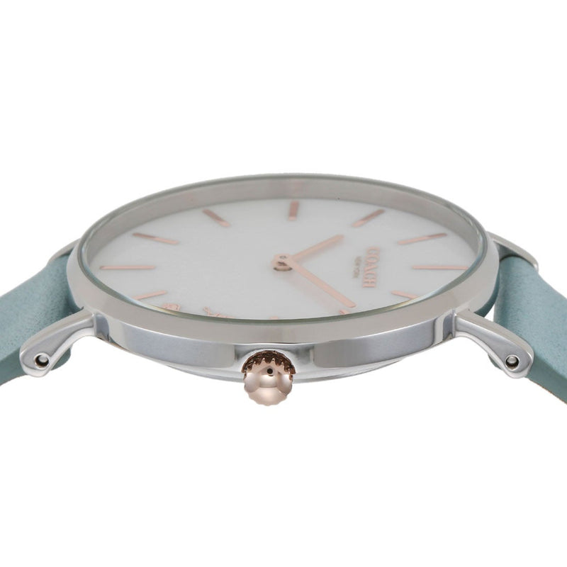 Coach Perry Mother of Pearl White Dial Blue Leather Strap Watch for Women - 14503271 Buy Now By Coach