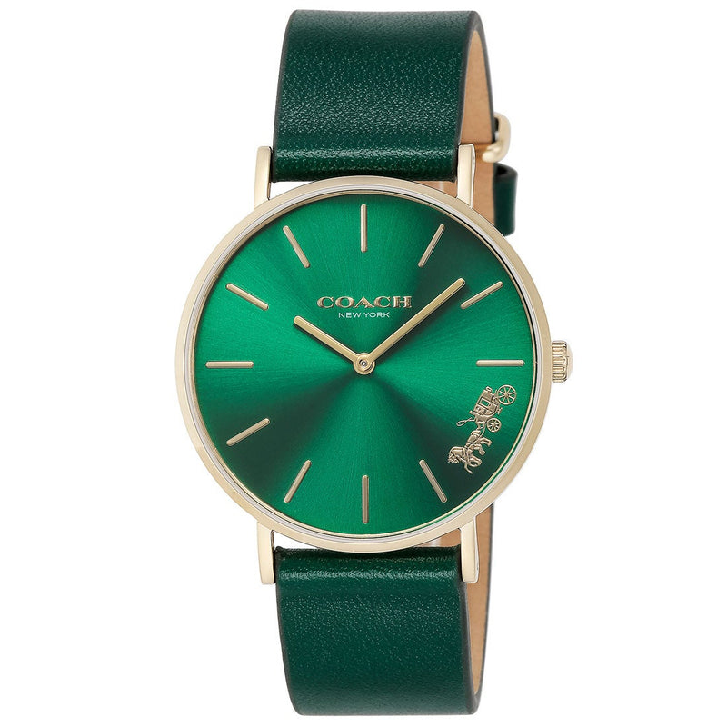 Coach Perry Green Dial Green Leather Strap Watch for Women - 14503383-C Buy Now By Coach