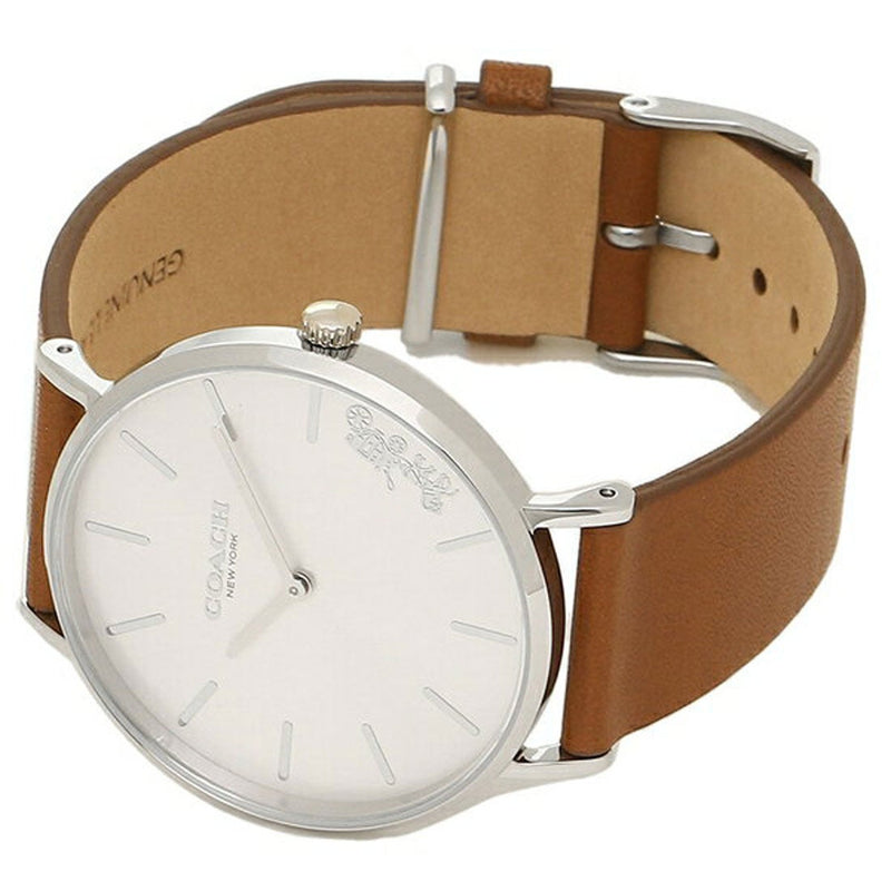 Coach Perry Silver Dial Brown Leather Strap Watch for Women - 14503120 Buy Now By Coach