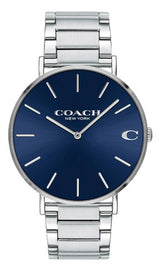 Coach Charles Blue Dial Silver Steel Strap Watch for Men - 14602429 Buy Now By Coach