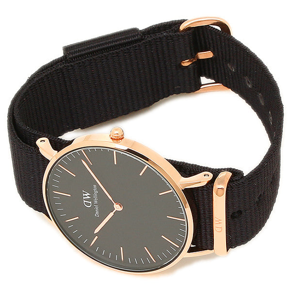 Daniel Wellington Classic Cornwall Black Dial Black NATO Strap Watch For Women - DW00100150