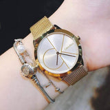 Calvin Klein Minimal White Dial Gold Mesh Bracelet Watch for Men - K3M21526 Buy Now By Calvin Klein