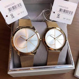 Calvin Klein Minimal White Dial Gold Mesh Bracelet Watch for Men - K3M21526 Buy Now By Calvin Klein