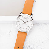 Calvin Klein City Quartz White Dial Light Brown Leather Strap Watch For Men - K2G21138 Buy Now By Calvin Klein