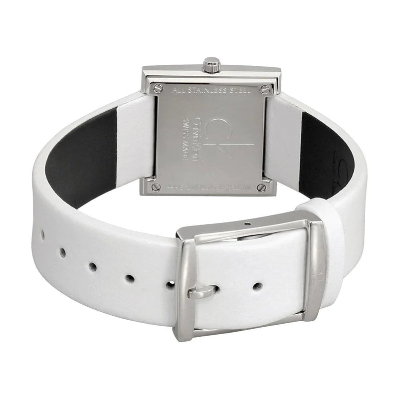 Calvin Klein Mark Silver Dial White Leather Strap Watch for Women - K3R231L6 Buy Now By Calvin Klein