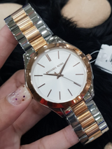 Michael Kors Slim Runway White Dial Two Tone Steel Strap Watch for Women - MK3204 Buy Now By Michael Kors