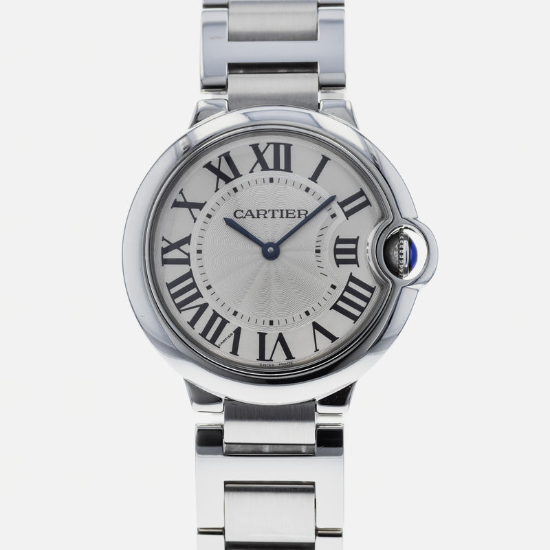 Shop Cartier Ballon Bleu De Cartier Silver Dial Silver Steel Strap Watch for Women - W69011Z4 in USA