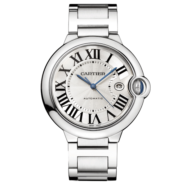 Cartier Ballon Bleu De Cartier Silver Dial Silver Steel Strap Watch for Men - WSBB0049