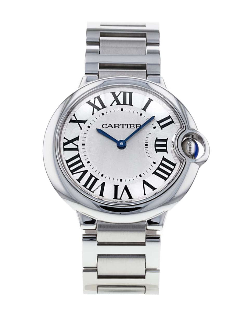 Shop Cartier Ballon Bleu De Cartier Silver Dial Silver Steel Strap Watch for Women - W69011Z4 in USA