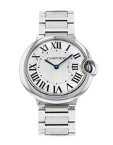 Shop Cartier Ballon Bleu De Cartier Silver Dial Silver Steel Strap Watch for Women - W69011Z4 in USA