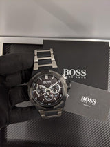 Shop Hugo Boss Supernova Black Dial Two Tone Steel Strap Watch for Men - 1513368 in USA