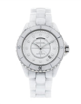 Chanel J12 Quartz Diamonds White Dial White Steel Strap Watch for Women - J12 H5703