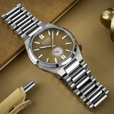 Citizen Tsuyosa Automatic Titanium Yellow Dial Silver Steel Strap Watch For Men - NK5010-51X