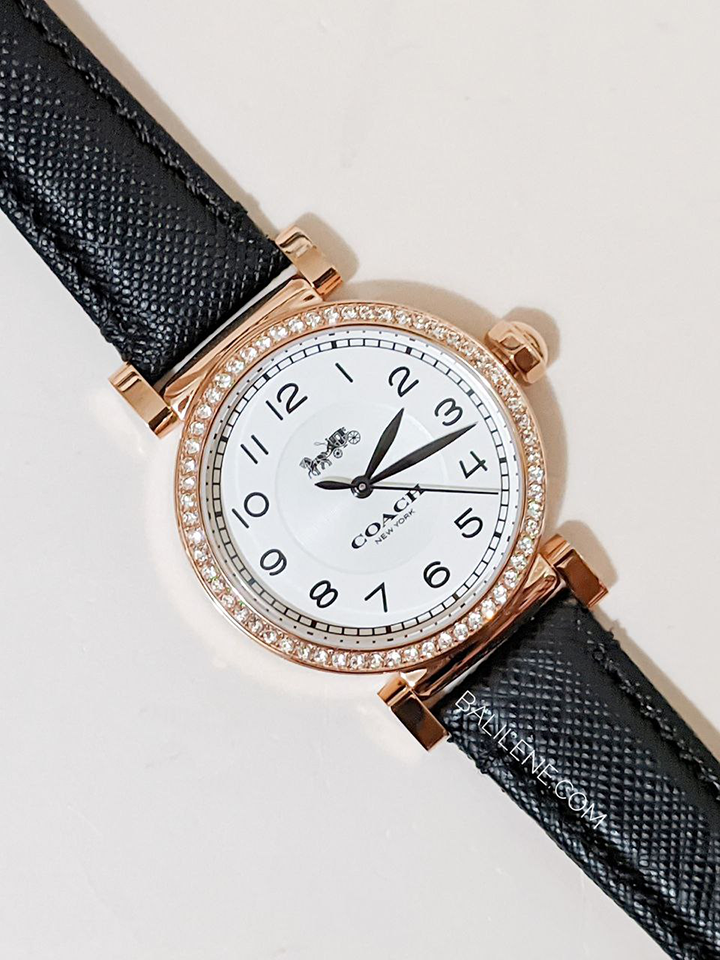Coach Madison White Dial Black Leather Strap Watch for Women - 14503396 Buy Now By Coach