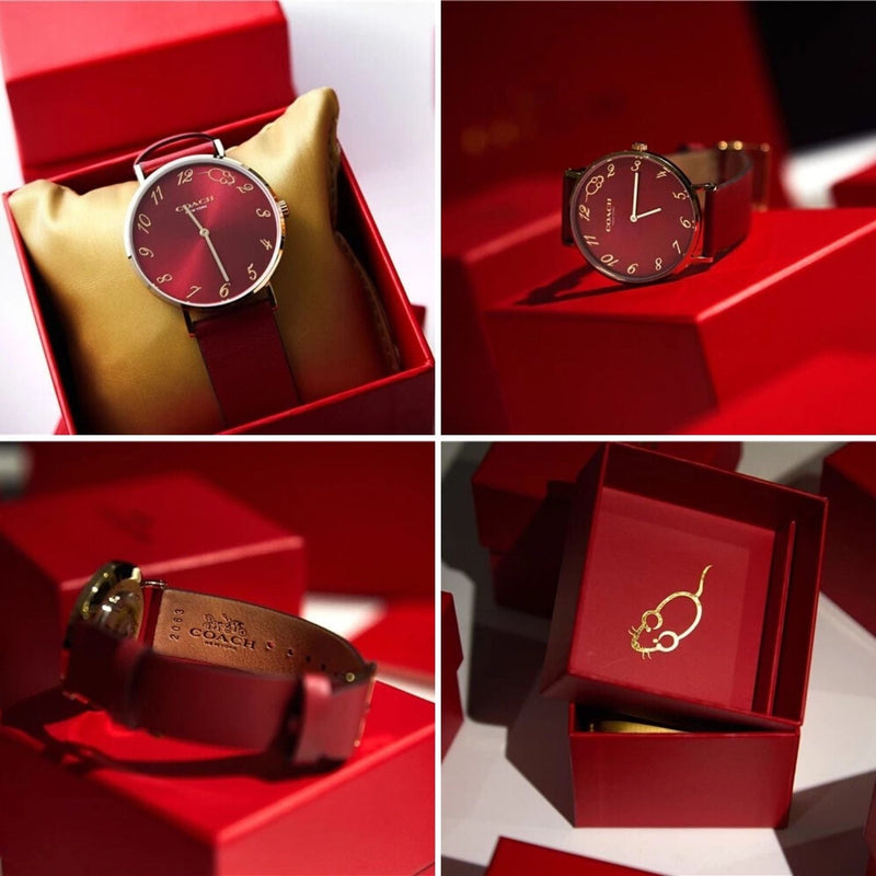 Coach Perry Red Dial Red Leather Strap Watch for Women - 14503486 Buy Now By Coach
