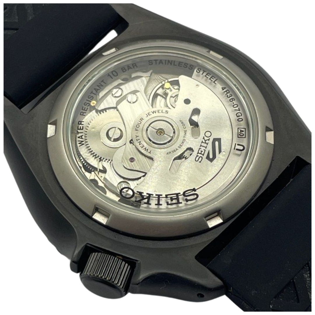 Seiko 5 Sports Automatic Black Dial Black NATO Strap Watch For Men - SRPD79K1