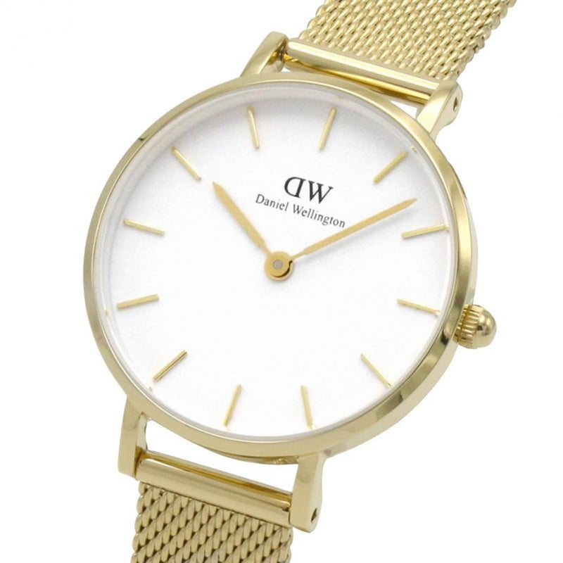 Daniel Wellington Classic Petite Evergold White Dial Gold Mesh Bracelet Watch For Women - DW00100350 Buy Now By Daniel Wellington