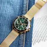 Tommy Hilfiger Jordan Chronograph Green Dial Gold Mesh Strap Watch For Men - 1792093 Buy Now By Tommy Hilfiger