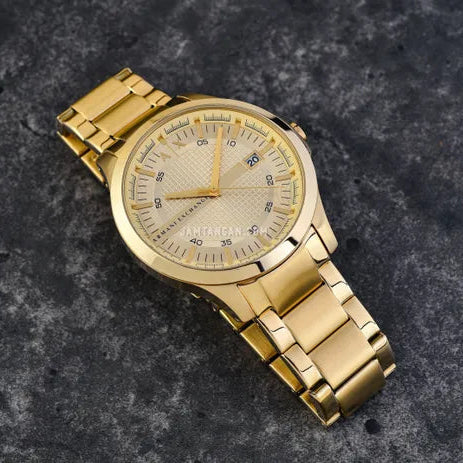 Armani Exchange Hampton Chronograph Gold Dial Gold Steel Strap Watch For Men - AX2415 Buy Now By Armani Exchange