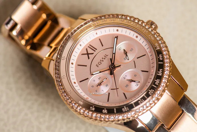 Fossil Stella Sport Multifunction Rose Gold Dial Rose Gold Steel Strap Watch for Women - ES5106 Buy Now By Fossil