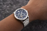 Emporio Armani Mario Chronograph Automatic Blue Dial Silver Steel Strap Watch For Men - AR60052 Buy Now By Emporio Armani