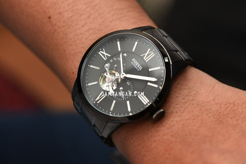 Fossil Townsman Multi Function Mechanical Black Dial Black Steel Strap Watch for Men - ME3062 Buy Now By Fossil
