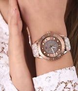 Michael Kors Runway Quartz Rose Gold Dial White Leather Strap Watch For Women - MK6980 Buy Now By Michael Kors